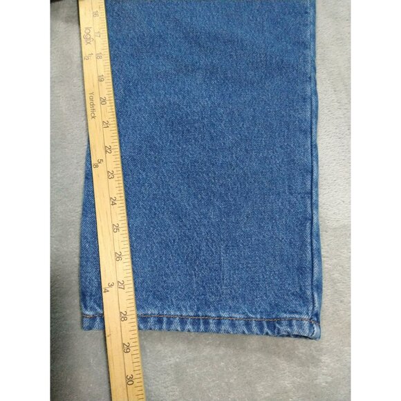 LL Bean Jeans Mens 38x29 Blue Denim Flannel Lined Classic Fit Dark Wash - Picture 5 of 9